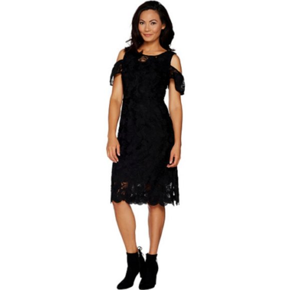 NWT ISAAC MIZRAHI LACE FLUTTER SLV SHEATH DRESS 20 - Picture 1 of 11
